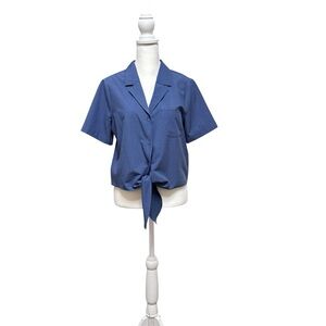 BCBGeneration Blue Collared Short Sleeve Top